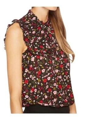 Kate Spade Boho Floral Ruffle Yoke Ma Cherie Top XS